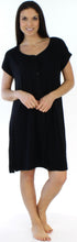 Load image into Gallery viewer, bSoft Women's Bamboo Jersey Button Up Sleep Dress Pajama