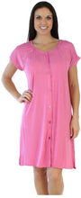 Load image into Gallery viewer, bSoft Women's Bamboo Jersey Button Up Sleep Dress Pajama