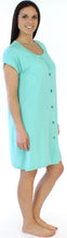 Load image into Gallery viewer, bSoft Women's Bamboo Jersey Button Up Sleep Dress Pajama
