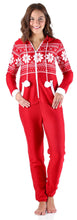 Load image into Gallery viewer, Frankie & Johnny Women’s Brushed Fleece Ribbed Non-Footed Onesie Pajama