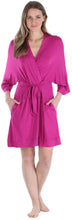 Load image into Gallery viewer, Pajama Heaven Women's Bamboo Jersey Short Wrap Robe with Pockets