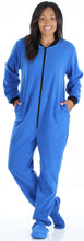 Load image into Gallery viewer, PajamaMania Women’s Fleece Footed Solid Color Onesie Pajamas Jumpsuit