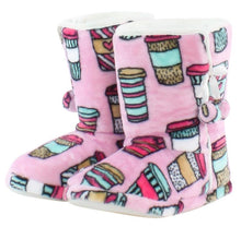 Load image into Gallery viewer, PajamaMania Women’s Fleece Slipper Boots with Rubber Soles