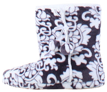 Load image into Gallery viewer, PajamaMania Women’s Fleece Slipper Boots with Rubber Soles