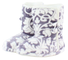 Load image into Gallery viewer, PajamaMania Women’s Fleece Slipper Boots with Rubber Soles