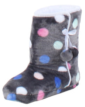 Load image into Gallery viewer, PajamaMania Women’s Fleece Slipper Boots with Rubber Soles