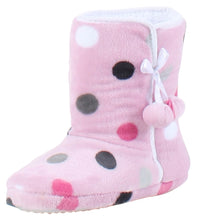 Load image into Gallery viewer, PajamaMania Women’s Fleece Slipper Boots with Rubber Soles