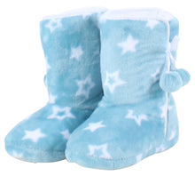 Load image into Gallery viewer, PajamaMania Women’s Fleece Slipper Boots with Rubber Soles