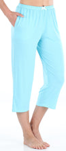 Load image into Gallery viewer, PajamaMania Women's Stretchy Knit Button Up Top and Capri Pajama Set