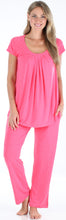 Load image into Gallery viewer, PajamaMania Women's Stretchy Knit Short Sleeve Oversized Top and Pants Pajama Set