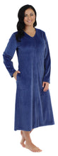 Load image into Gallery viewer, Sleepyheads Women's Long Sleeve Zip Front Long Robe Housecoat