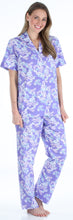 Load image into Gallery viewer, Sleepyheads Women's Poplin Cotton Short Sleeve Button Up Top and Pants Pajama Set