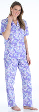 Load image into Gallery viewer, Sleepyheads Women's Poplin Cotton Short Sleeve Button Up Top and Pants Pajama Set