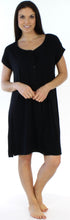 Load image into Gallery viewer, bSoft Women&#39;s Bamboo Jersey Button Up Sleep Dress Pajama
