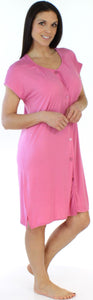 bSoft Women's Bamboo Jersey Button Up Sleep Dress Pajama