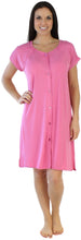 Load image into Gallery viewer, bSoft Women&#39;s Bamboo Jersey Button Up Sleep Dress Pajama
