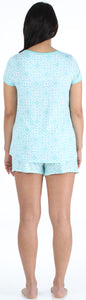 bSoft Women's Bamboo Jersey Short Sleeve Top and Shorts Pajama Set