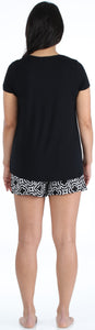 bSoft Women's Bamboo Jersey Short Sleeve Top and Shorts Pajama Set
