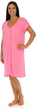 Load image into Gallery viewer, bSoft Women&#39;s Bamboo Jersey Button Up Sleep Dress Pajama
