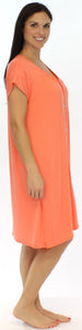 bSoft Women's Bamboo Jersey Button Up Sleep Dress Pajama