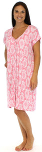 bSoft Women's Bamboo Jersey Button Up Sleep Dress Pajama