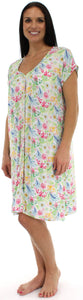 bSoft Women's Bamboo Jersey Button Up Sleep Dress Pajama