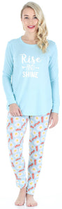 Frankie & Johnny Women’s Knit Food Themed Tunic and Leggings Pajamas Set