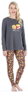 Frankie & Johnny Women’s Knit Food Themed Tunic and Leggings Pajamas Set