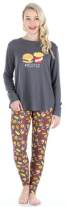 Frankie & Johnny Women’s Knit Food Themed Tunic and Leggings Pajamas Set