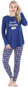 Frankie & Johnny Women’s Knit Food Themed Tunic and Leggings Pajamas Set