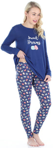Frankie & Johnny Women’s Knit Food Themed Tunic and Leggings Pajamas Set