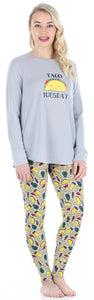 Frankie & Johnny Women’s Knit Food Themed Tunic and Leggings Pajamas Set