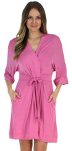 Load image into Gallery viewer, Pajama Heaven Women&#39;s Bamboo Jersey Short Wrap Robe with Pockets
