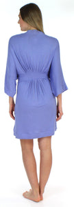 Pajama Heaven Women's Bamboo Jersey Short Wrap Robe with Pockets