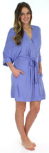 Load image into Gallery viewer, Pajama Heaven Women&#39;s Bamboo Jersey Short Wrap Robe with Pockets
