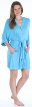 Load image into Gallery viewer, Pajama Heaven Women&#39;s Bamboo Jersey Short Wrap Robe with Pockets
