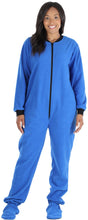 Load image into Gallery viewer, PajamaMania Women’s Fleece Footed Solid Color Onesie Pajamas Jumpsuit
