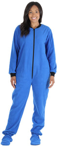 PajamaMania Women’s Fleece Footed Solid Color Onesie Pajamas Jumpsuit