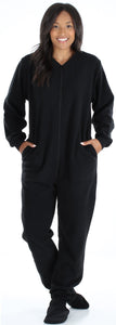 PajamaMania Women’s Fleece Footed Solid Color Onesie Pajamas Jumpsuit