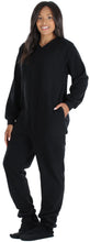 Load image into Gallery viewer, PajamaMania Women’s Fleece Footed Solid Color Onesie Pajamas Jumpsuit
