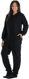 PajamaMania Women’s Fleece Footed Solid Color Onesie Pajamas Jumpsuit
