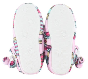 PajamaMania Women’s Fleece Slipper Boots with Rubber Soles