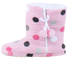 Load image into Gallery viewer, PajamaMania Women’s Fleece Slipper Boots with Rubber Soles
