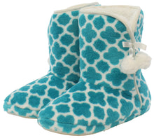 Load image into Gallery viewer, PajamaMania Women’s Fleece Slipper Boots with Rubber Soles
