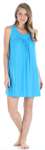 PajamaMania Women's Stretchy Knit Sleeveless Nightgown Beach Cover Up Sleep Dress Pajama