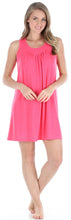 Load image into Gallery viewer, PajamaMania Women&#39;s Stretchy Knit Sleeveless Nightgown Beach Cover Up Sleep Dress Pajama
