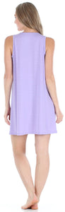 PajamaMania Women's Stretchy Knit Sleeveless Nightgown Beach Cover Up Sleep Dress Pajama