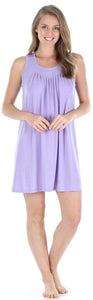 PajamaMania Women's Stretchy Knit Sleeveless Nightgown Beach Cover Up Sleep Dress Pajama