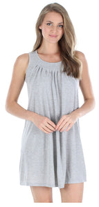 PajamaMania Women's Stretchy Knit Sleeveless Nightgown Beach Cover Up Sleep Dress Pajama
