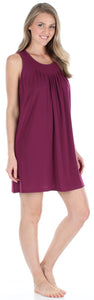 PajamaMania Women's Stretchy Knit Sleeveless Nightgown Beach Cover Up Sleep Dress Pajama